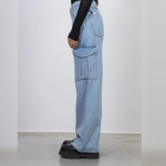 Light Blue Cargo Wide Leg