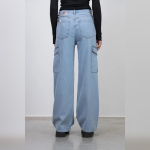 Light Blue Cargo Wide Leg