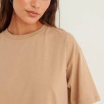 Beige Plain Over Sized Tee