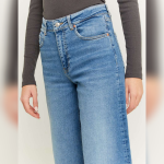 Blue High Waisted Wide Leg Jeans