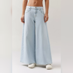 Ice Blue High Waisted Wide Leg Jeans